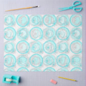 Accent Cirkels Achtergrond Bloemen Turquoise Wit Tissuepapier (Craft)