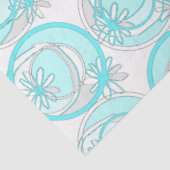 Accent Cirkels Achtergrond Bloemen Turquoise Wit Tissuepapier (Detail)