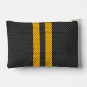Accent Gele Racing Stripes Carbon Fiber Stijl Etui (Achterkant)