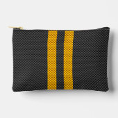 Accent Gele Racing Stripes Carbon Fiber Stijl Etui (Voorkant)