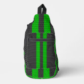 Accent Groene Carbon Fiber Stijl Racing Stripes Sling Bag (Voorkant)