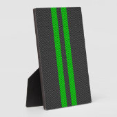 Accent groene koolstofvezel stijl racing strepen fotoplaat (Zijkant)