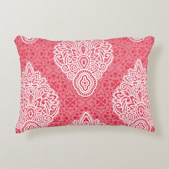 Accent Kussen | Bloemmotief | Roze | Knus Decor (Voorkant)