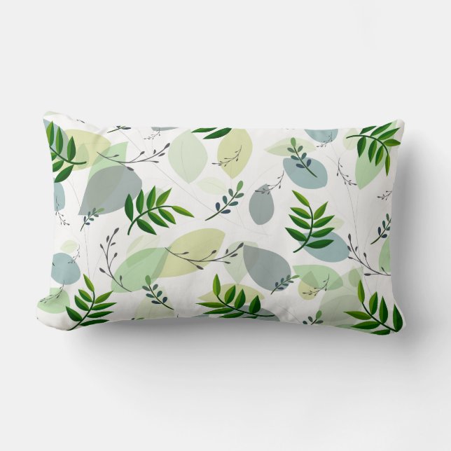 Accent kussen - botanische print worp kussen (Voorkant)
