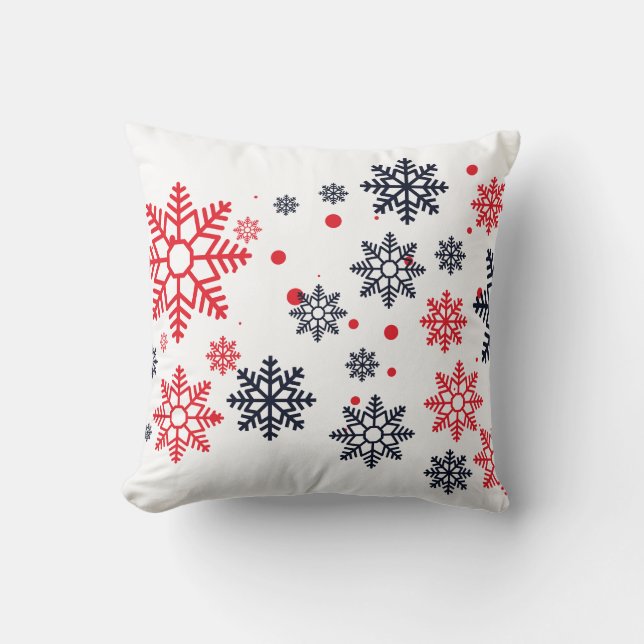Accent kussen - Kerstsneeuwvlokken (Voorkant)