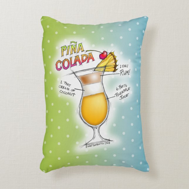 ACCENT KUSSENS - PINA COLADA RECIPE COCKTAIL ART (Voorkant(Verticaal))