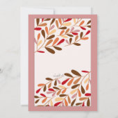 Accent Leaves Sweet Sixteen Invitation Kaart (Achterkant)