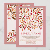 Accent Leaves Sweet Sixteen Invitation Kaart (Voorkant / Achterkant)