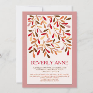 Accent Leaves Sweet Sixteen Uitnodiging