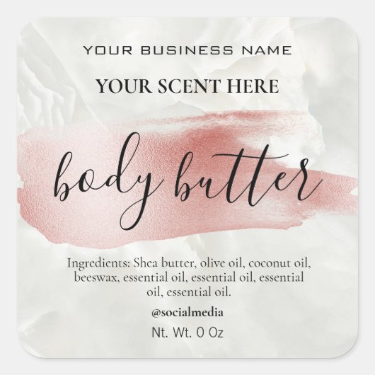 Accent Marmeren Roos Gouden Body Butter Labels (Voorkant)