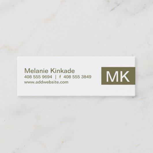 Accent (Olijfolie) Mini Visitekaartje (Voorkant)