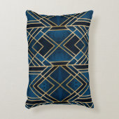 Accent Pillow - Art Deco Blue & Gold Kussen (Voorkant(Verticaal))