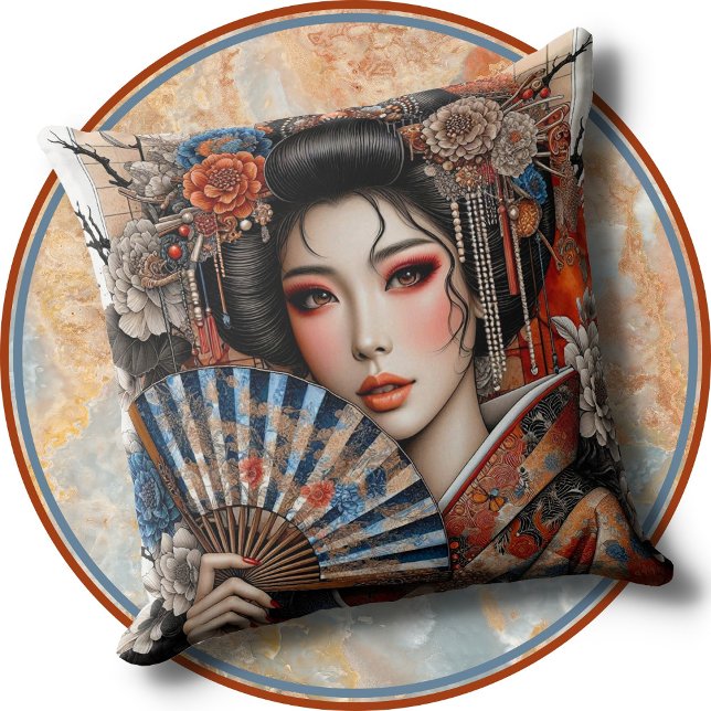 ACCENT PILLOW - Asian Woman in Traditional Attire Kussen (Creator heeft geüpload)