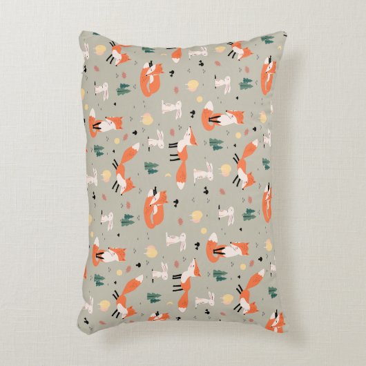 Accent Pillow Bunny en Fox Accent Kussen (Voorkant(Verticaal))