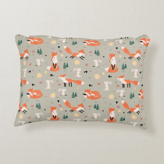 Accent Pillow Bunny en Fox Accent Kussen (Achterkant)