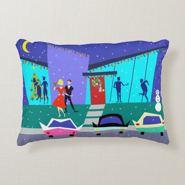 Accent Pillow Cartoon Retro Holiday Kussen (Voorkant)