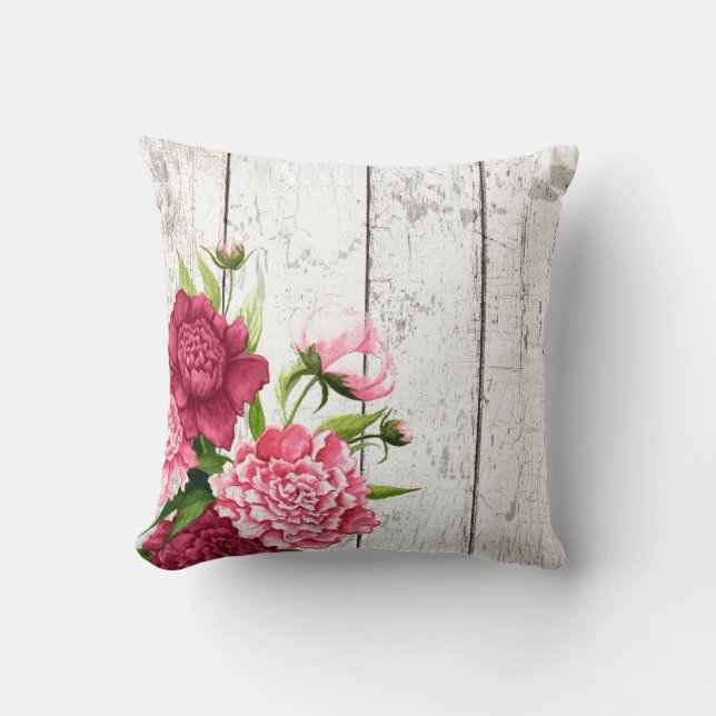 Accent Pillow Cottage Chic Peonies Kussen (Voorkant)