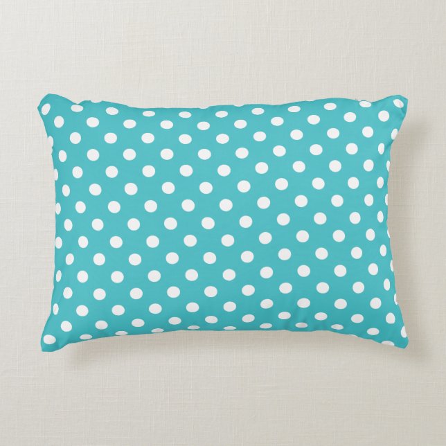 Accent Pillow - Curacao Blue Polka Dot Decoratief Kussen (Voorkant)