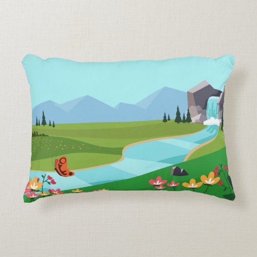 Accent Pillow Design op natuurlandschap Kussen (Voorkant)