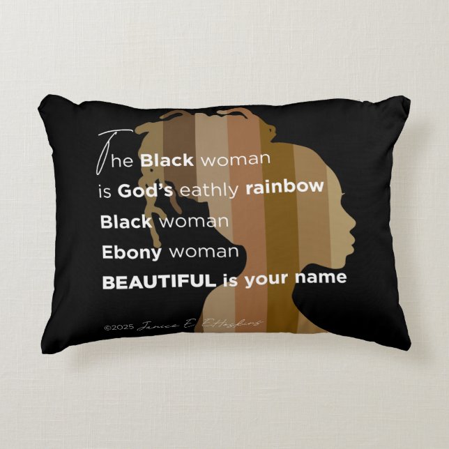 Accent Pillow "Ebony Woman" Beautiful is your name Accent Kussen (Voorkant)