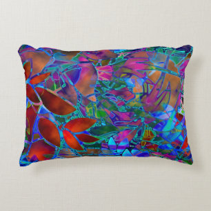 Accent Pillow Floral Glas in lood Decoratief Kussen