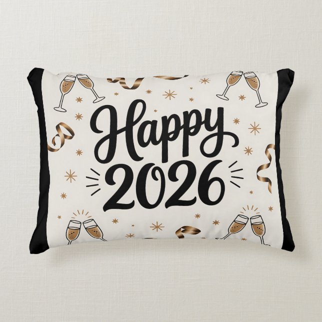 Accent Pillow-Happy New Year 2026 Accent Kussen (Voorkant)