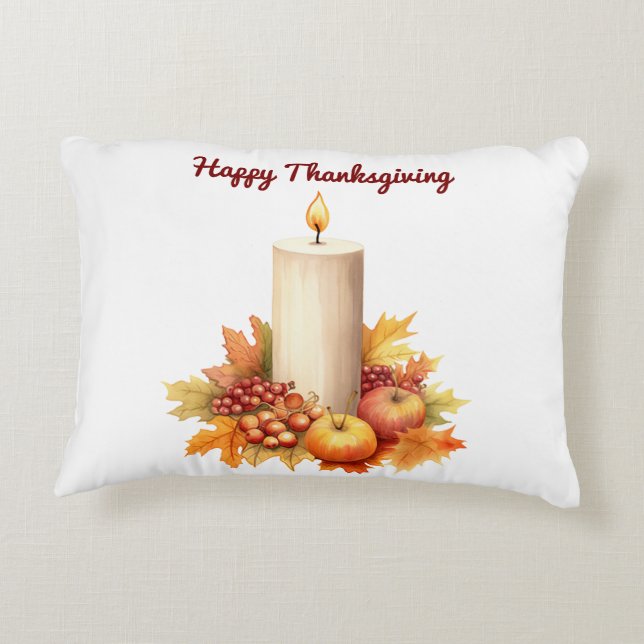 Accent Pillow-Happy Thanksgiving Accent Pillow Kussen (Achterkant)