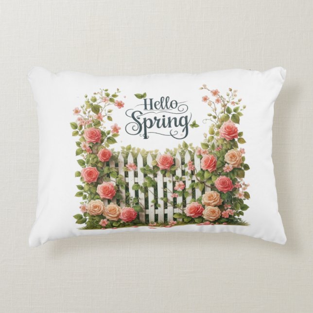 Accent Pillow-Hello Spring Floral Accent Pillow  Kussen (Voorkant)