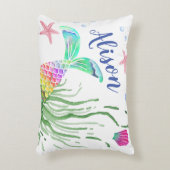 Accent Pillow Mermaid Custom Name Accent Kussen (Voorkant(Verticaal))