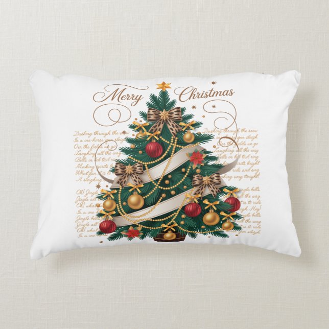 Accent Pillow-Merry Christmas Accent Pillow Accent Kussen (Voorkant)