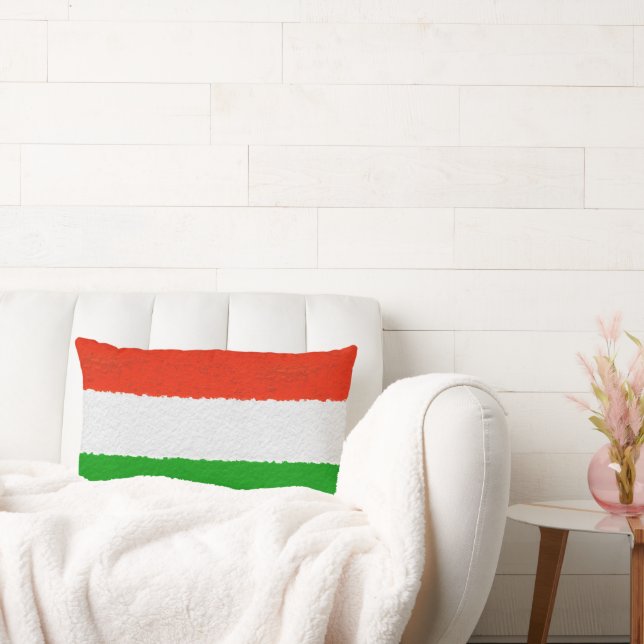 Accent Pillow, Red, Green and White Cement Stripes Kussen (Bank)