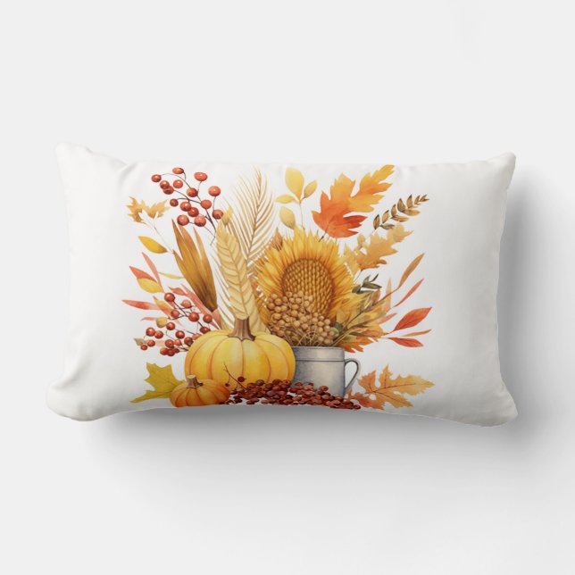 Accent Pillow-Rustic Autumn Pail Accent Pillow Kussen (Voorkant)