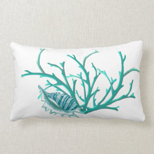 Accent Pillow-Seashell & Coral Kussen
