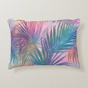 Accent Pillow Soft Pastel Kleurrijke Palmbladeren Kussen
