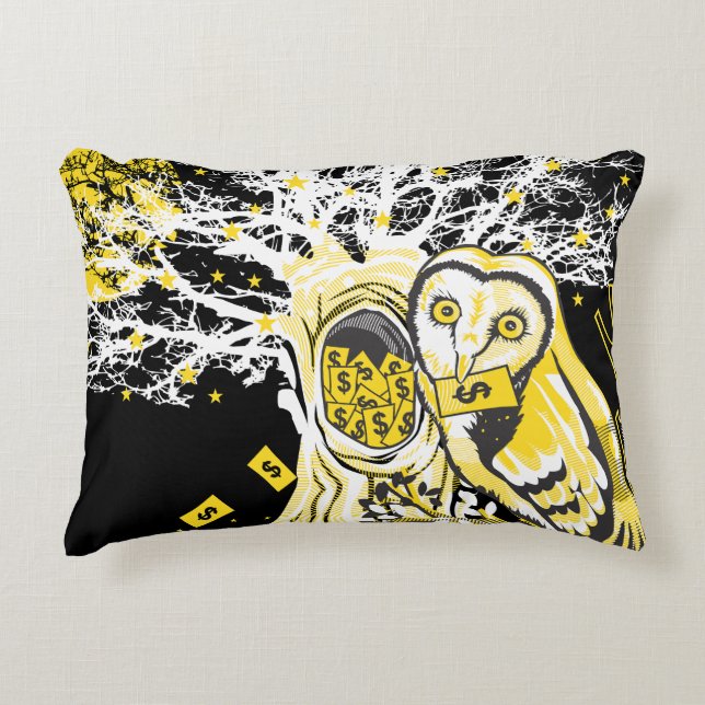 Accent Pillow – Urban Tree Owl & Wealth Surreal  Accent Kussen (Voorkant)