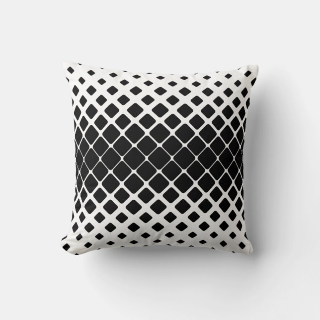 Accent Pillow, zwart-wit diamantpatroon Kussen (Voorkant)