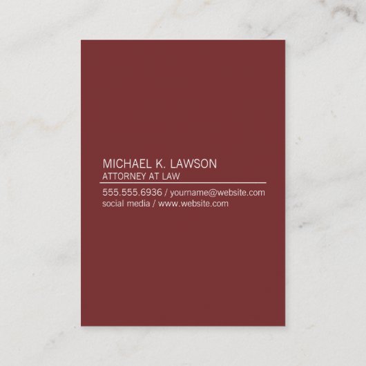 Accent van bedrijf/lijn (diep rood) visitekaartje (Achterkant)