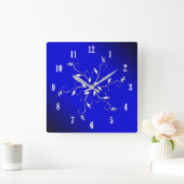 Accent van elektrische kobalt Blue White Numbers Vierkante Klok (Huis)