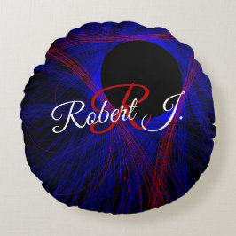 Accented Triangle Geometric Round Pillow Rond Kussen