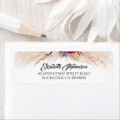 Accenten van Pampas Grass en Burgundy Red en Navy Etiket (Insitu)