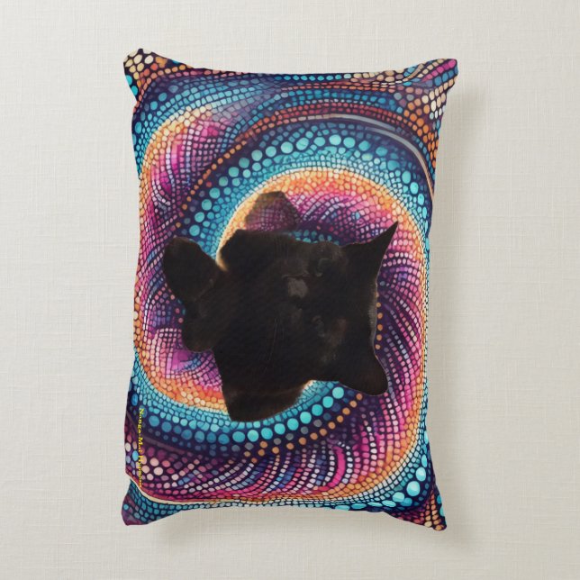 Accentkussen De Meow van de Kat Accent Kussen (Achterkant (Verticaal))