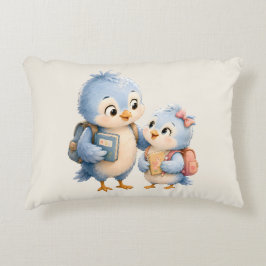 Accentkussen met blauwe vogelsiblings accent kussen