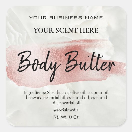 Accentpenseel Lijn Marmeren Body Butter Labels (Voorkant)