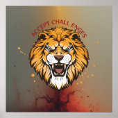 Accept Challenges – Motivational Quote Design Poster (Voorkant)