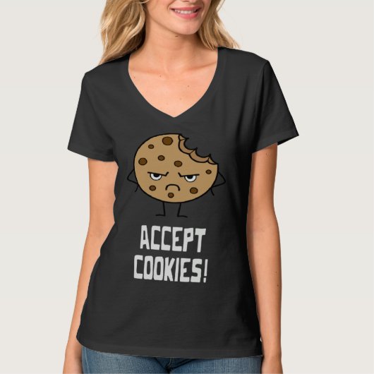 Accept Cookies Front End Developer Web Designer T-shirt (Voorkant)
