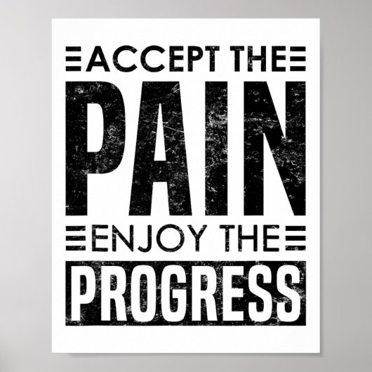 Accept The Pain - Uplifting Bodybuilding Poster (Voorkant)