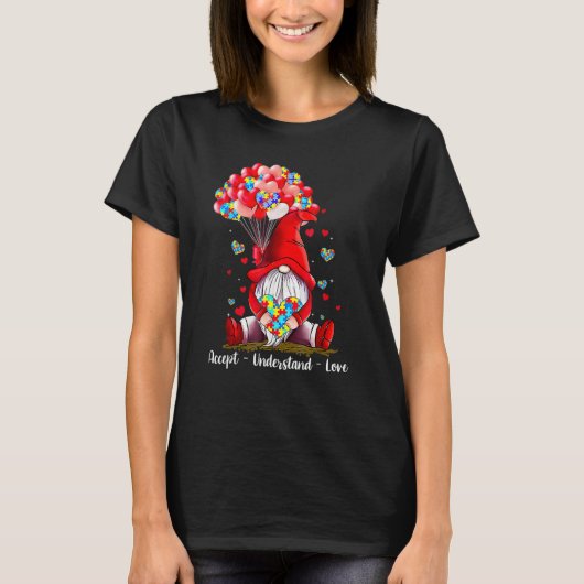 Accept Understand Love Autism Awareness Gnome Vale T-shirt (Voorkant)