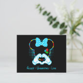 Accept Understand Love Autism Awareness - Mouse Au Briefkaart (Staand voorkant)