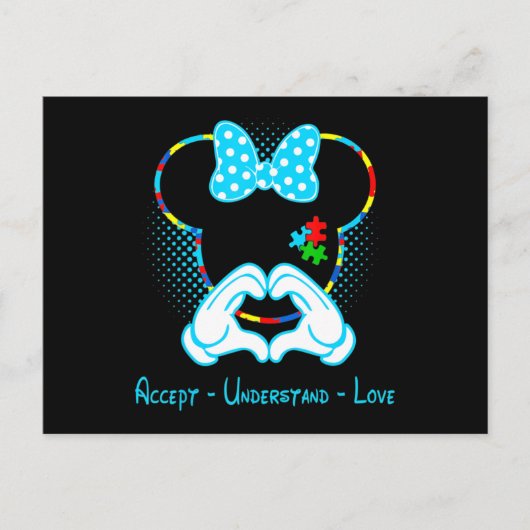 Accept Understand Love Autism Awareness - Mouse Au Briefkaart (Voorkant)