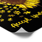 Accept Understand Love Sunflower Autism Awareness Poster (Hoek)